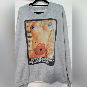RARE VINTAGE Rolling Stones Archive  Graphic Gray Sweater Size XXL